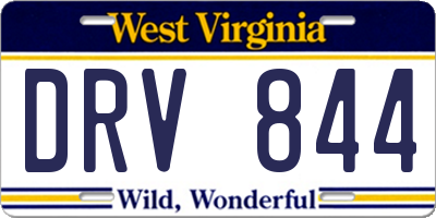 WV license plate DRV844