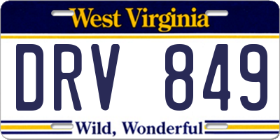 WV license plate DRV849