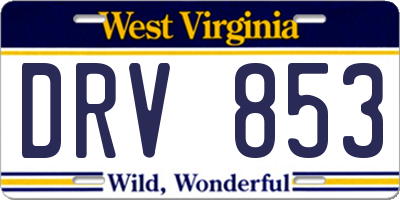 WV license plate DRV853