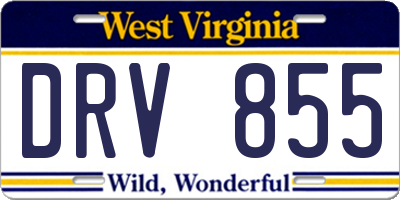 WV license plate DRV855