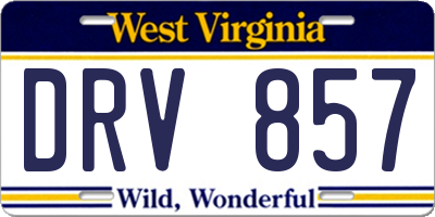 WV license plate DRV857