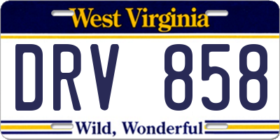 WV license plate DRV858
