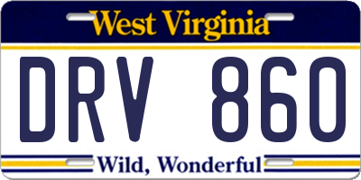 WV license plate DRV860