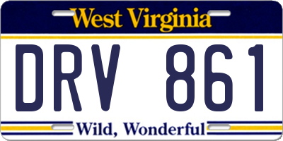 WV license plate DRV861