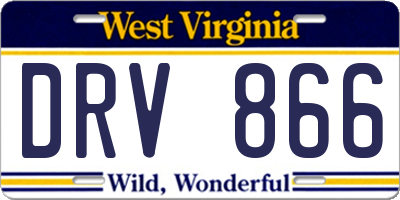 WV license plate DRV866