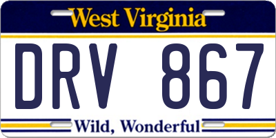 WV license plate DRV867