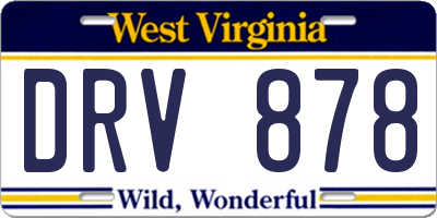 WV license plate DRV878
