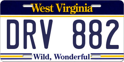 WV license plate DRV882