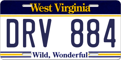 WV license plate DRV884