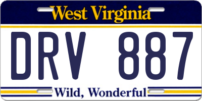 WV license plate DRV887
