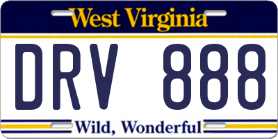 WV license plate DRV888