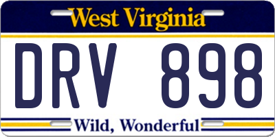 WV license plate DRV898