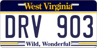WV license plate DRV903