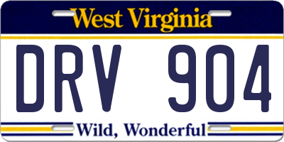 WV license plate DRV904
