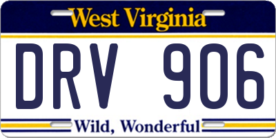 WV license plate DRV906