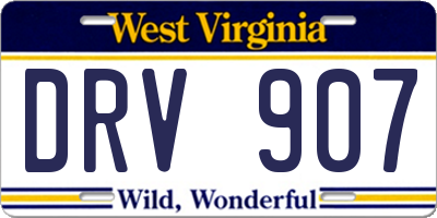 WV license plate DRV907