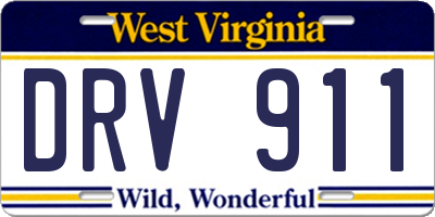 WV license plate DRV911