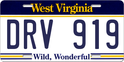 WV license plate DRV919