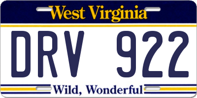 WV license plate DRV922