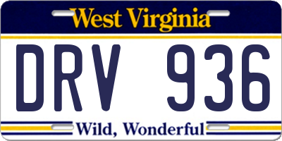 WV license plate DRV936