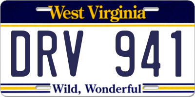 WV license plate DRV941