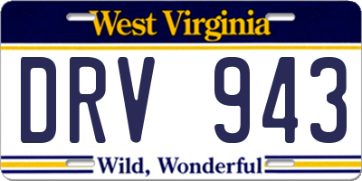 WV license plate DRV943