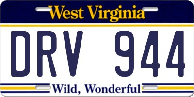 WV license plate DRV944