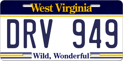 WV license plate DRV949