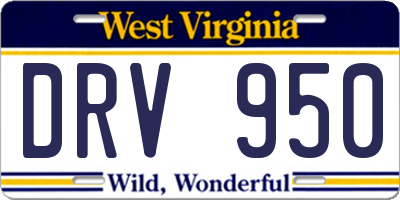 WV license plate DRV950