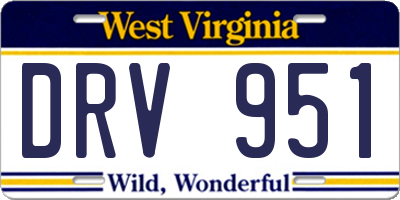 WV license plate DRV951