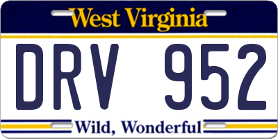 WV license plate DRV952