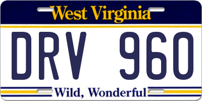 WV license plate DRV960