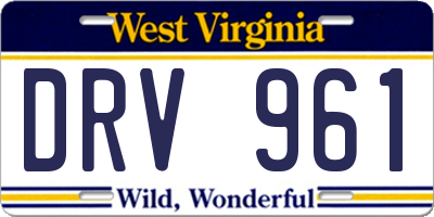 WV license plate DRV961