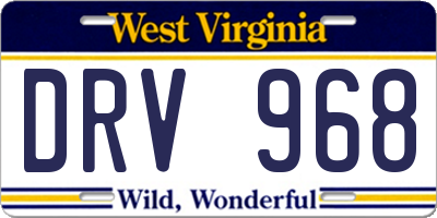 WV license plate DRV968
