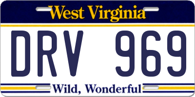WV license plate DRV969