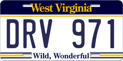 WV license plate DRV971