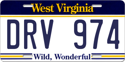 WV license plate DRV974
