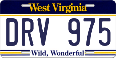 WV license plate DRV975