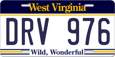 WV license plate DRV976