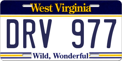 WV license plate DRV977