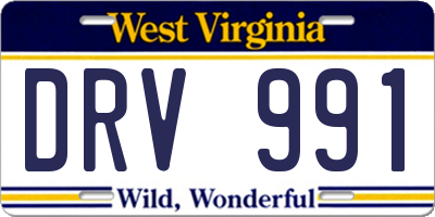WV license plate DRV991