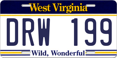 WV license plate DRW199
