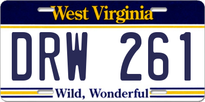 WV license plate DRW261