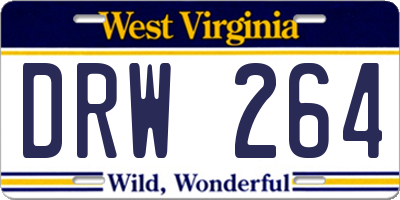 WV license plate DRW264