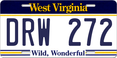 WV license plate DRW272