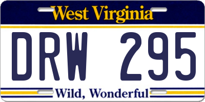 WV license plate DRW295