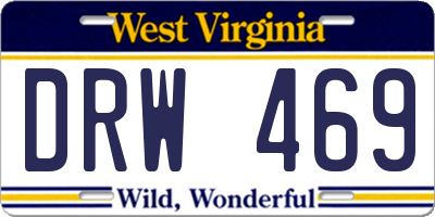 WV license plate DRW469