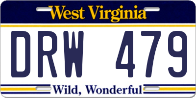 WV license plate DRW479