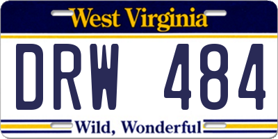 WV license plate DRW484