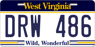 WV license plate DRW486